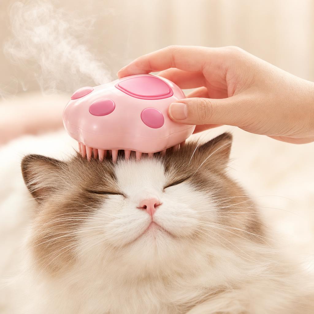 Cepillo de Bruma 3 en 1 para Perros y Gatos – Quita el Pelo, Desenreda y Masajea