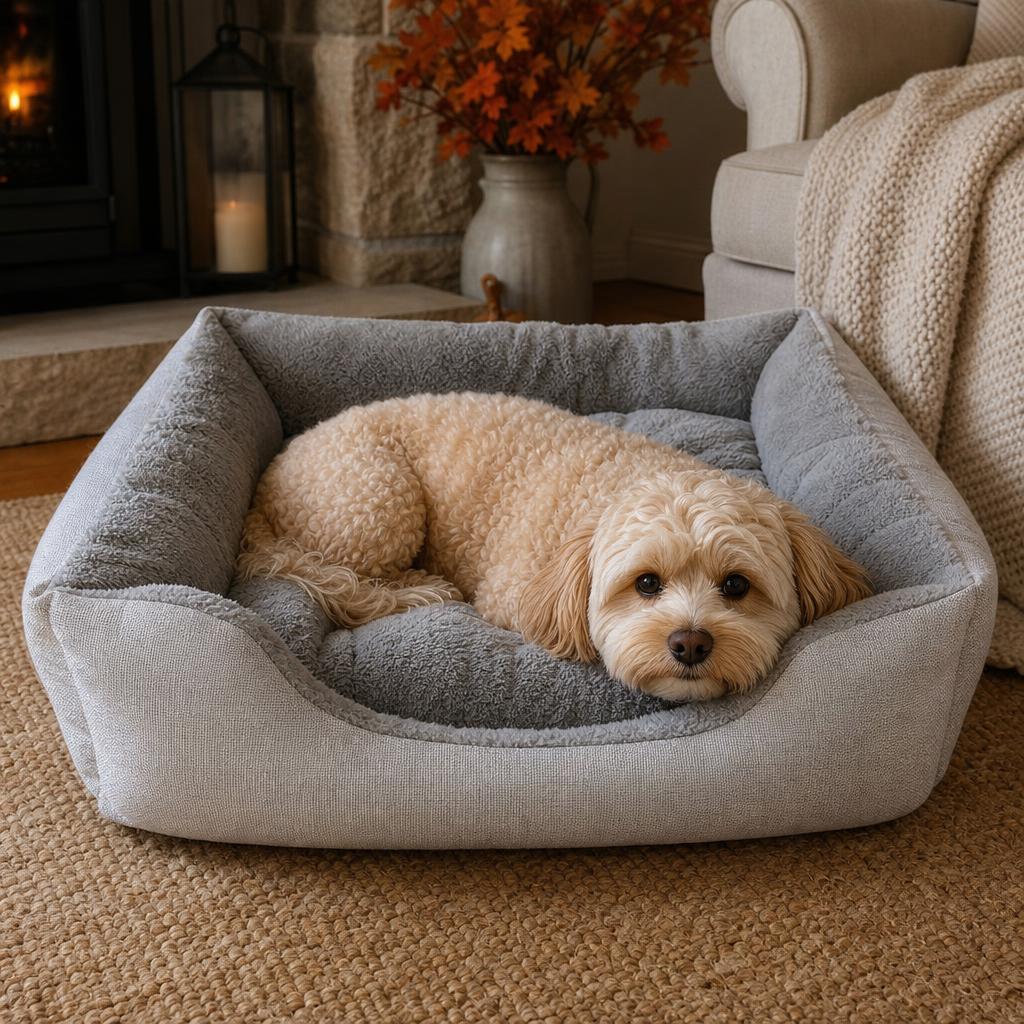 Cama Cloudy – Cama de Felpa para Perros y Gatos con Cojín Extraíble